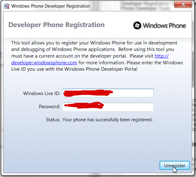 Developer Phone Registration