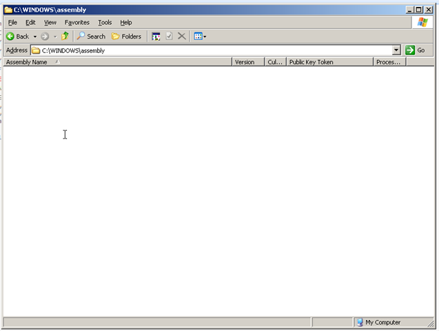 Empty GAC in Windows Explorer