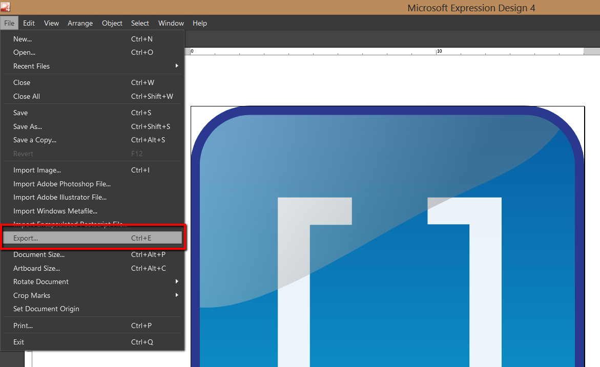Expression Design Export Menu