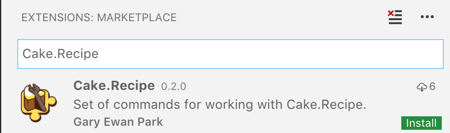 Cake.Recipe Extension Install
