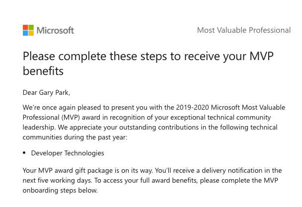 MVP Renewal 2019