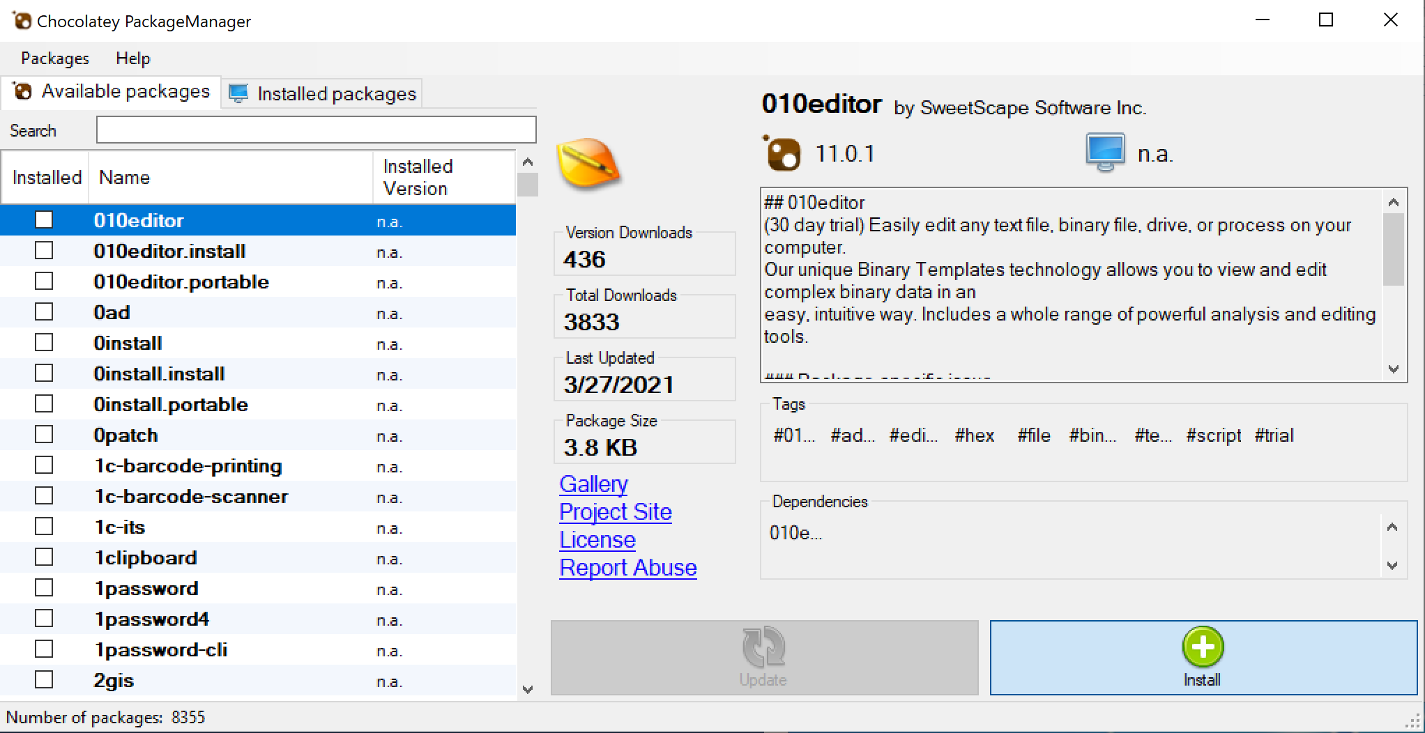 Chocolatey GUI Version 0.1.0