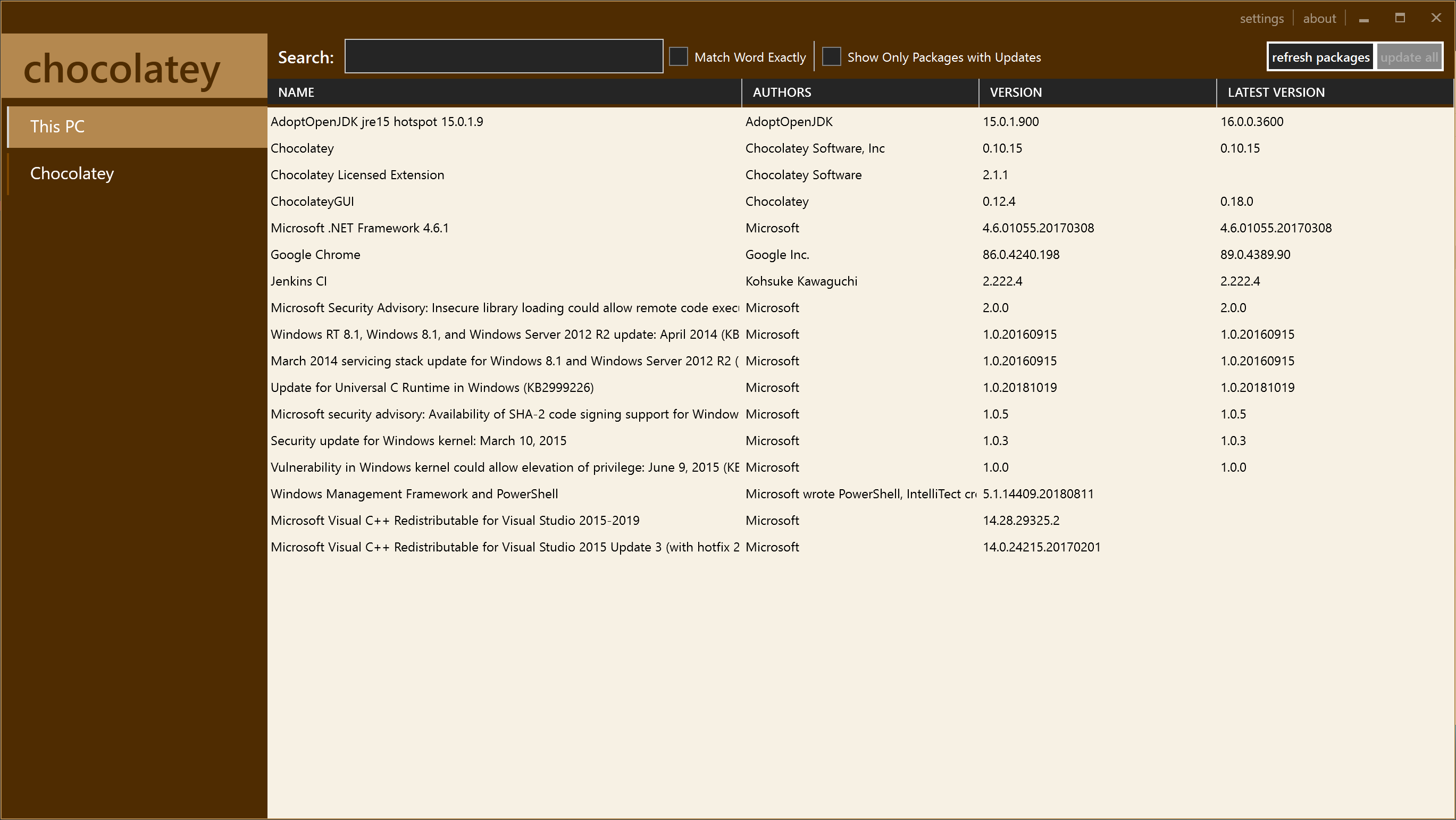 Chocolatey GUI Version 0.12.4